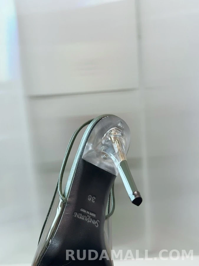 생로랑 세인트로랑 PVC 버클 슬링백 샌들 힐 상세 이미지