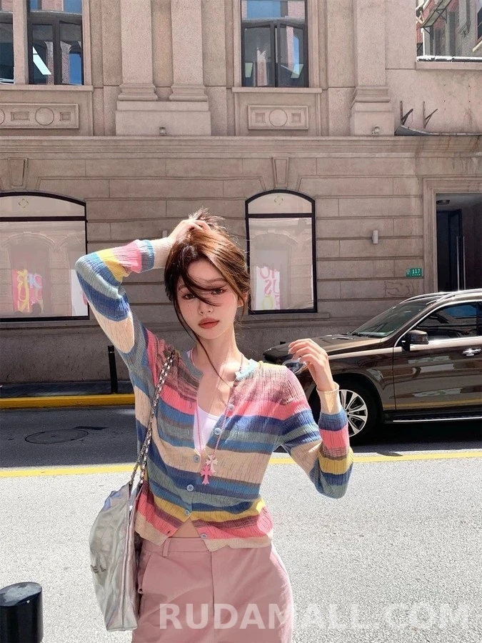 비비안 웨스트우드 비비안 웨스트우드 컬러 스트라이프 가디건 상세 이미지