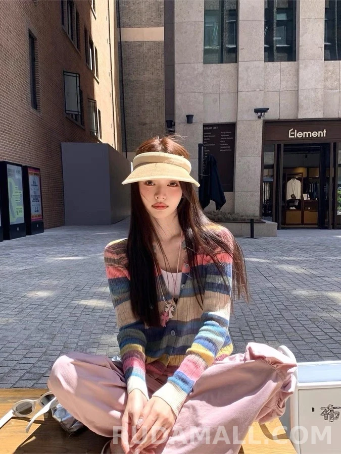 비비안 웨스트우드 비비안 웨스트우드 컬러 스트라이프 가디건 상세 이미지