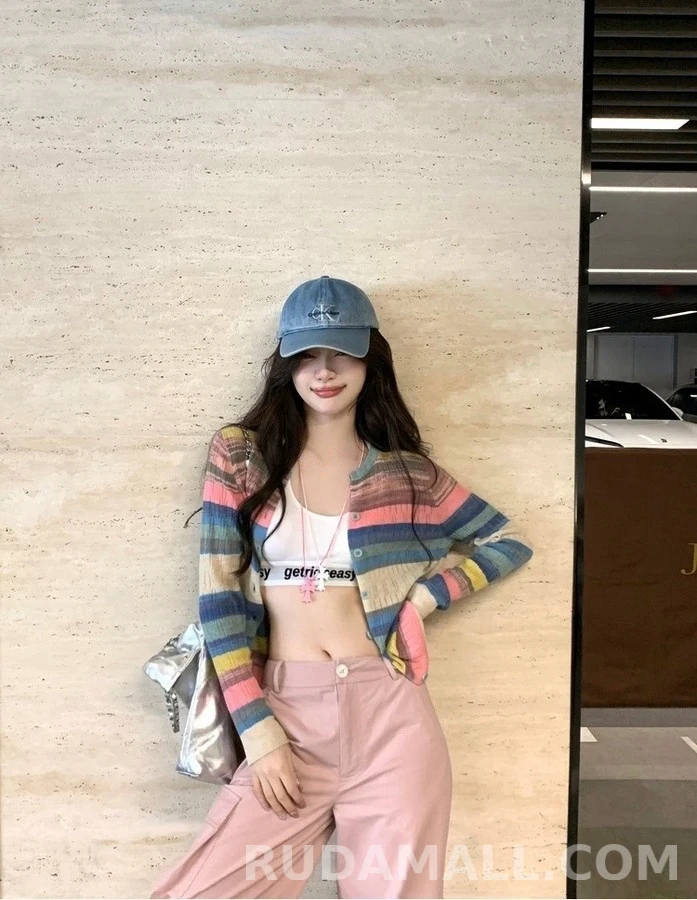 비비안 웨스트우드 비비안 웨스트우드 컬러 스트라이프 가디건 상세 이미지