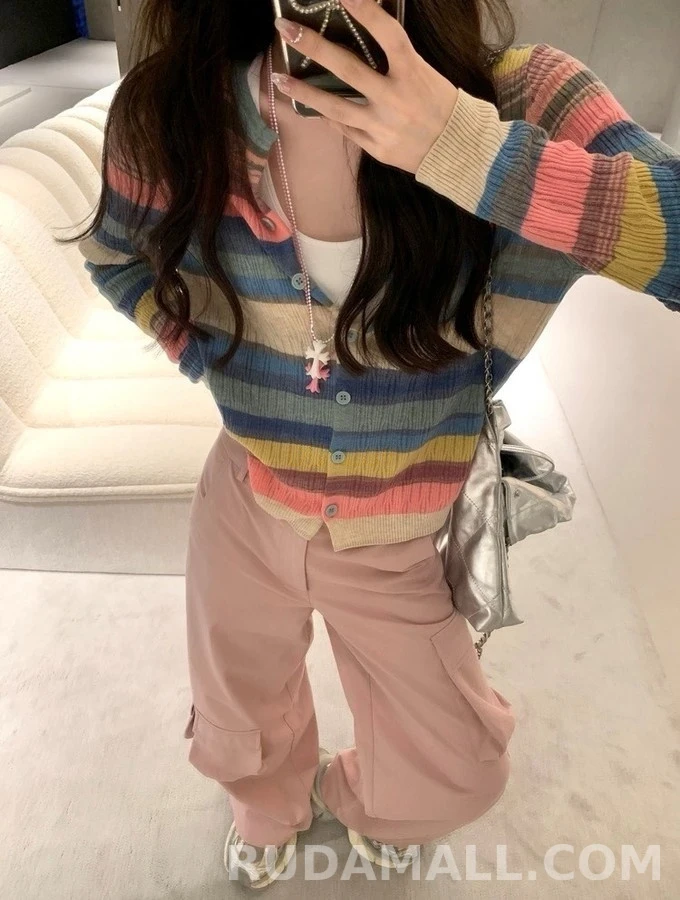 비비안 웨스트우드 비비안 웨스트우드 컬러 스트라이프 가디건 상세 이미지