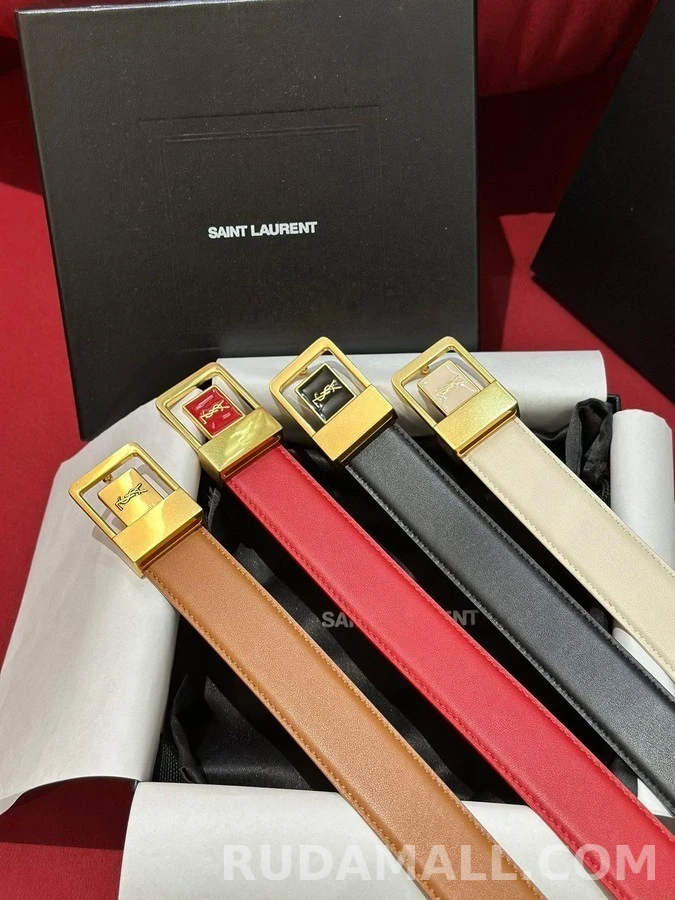 생로랑 세인트로랑 로고 가죽 벨트 상세 이미지