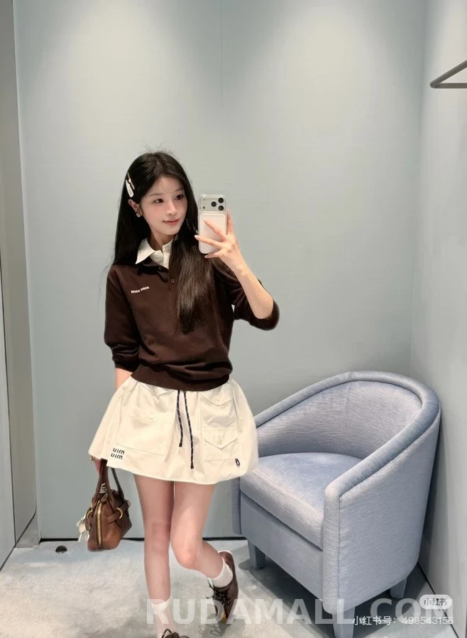 미우미우 미우미우 니트 폴로 긴팔 티셔츠 상세 이미지