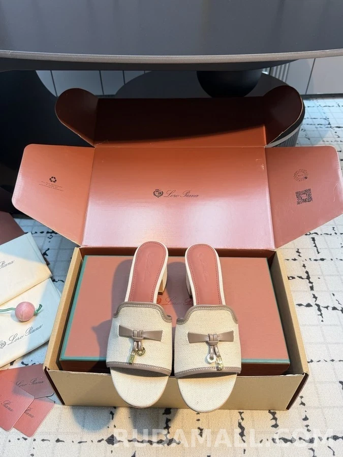 로로피아나 로로피아나 캔버스 블록힐 뮬 샌들 상세 이미지