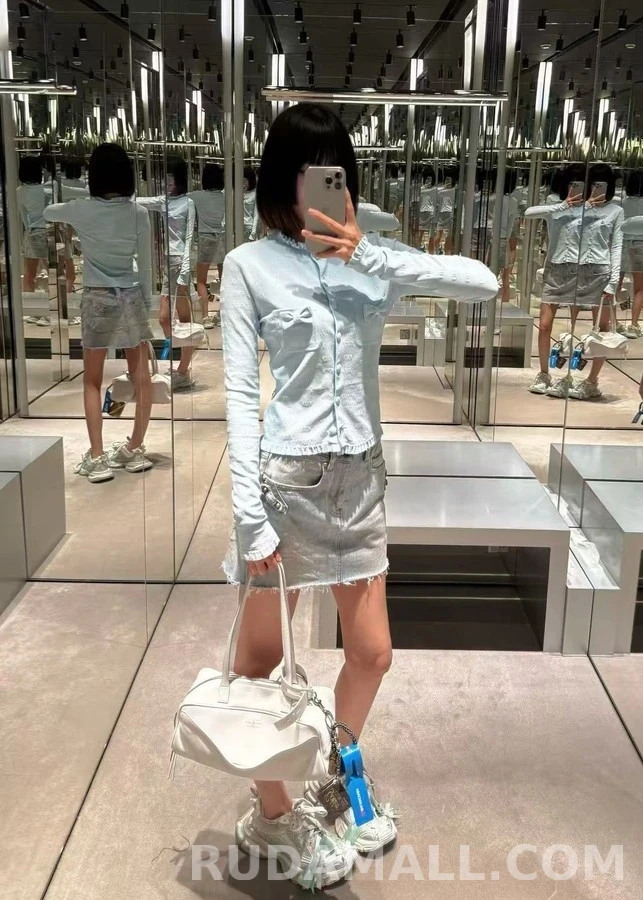 발렌시아가 발렌시아가 러블리 프릴넥 크롭 자카드 니트 가디건 상세 이미지