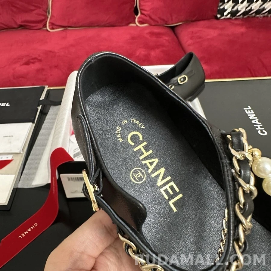 샤넬 샤넬 진주 체인 장식 메리제인 플랫 상세 이미지