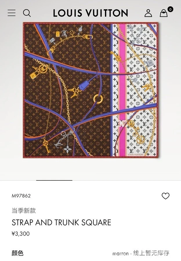 루이비통 루이비통 스트랩 앤 트렁크 스퀘어 스카프 상세 이미지