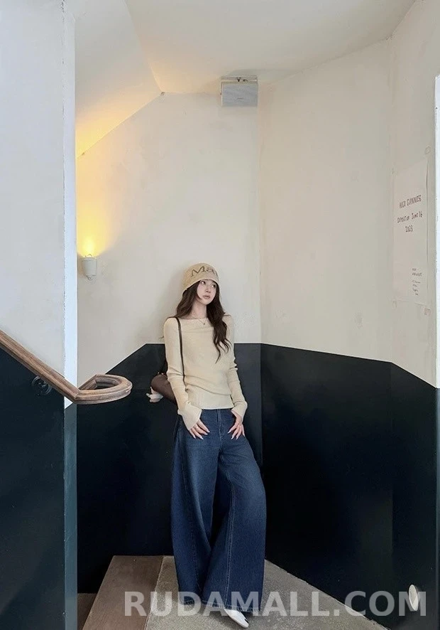브루넬로 쿠치넬리 브루넬로 쿠치넬리 와이드핏 롤업 데님 팬츠 상세 이미지