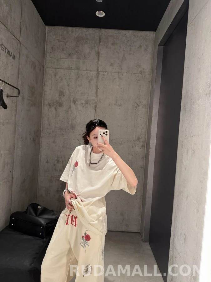 발렌시아가 발렌시아가 타투 그래픽 와이드 트레이닝 팬츠 상세 이미지