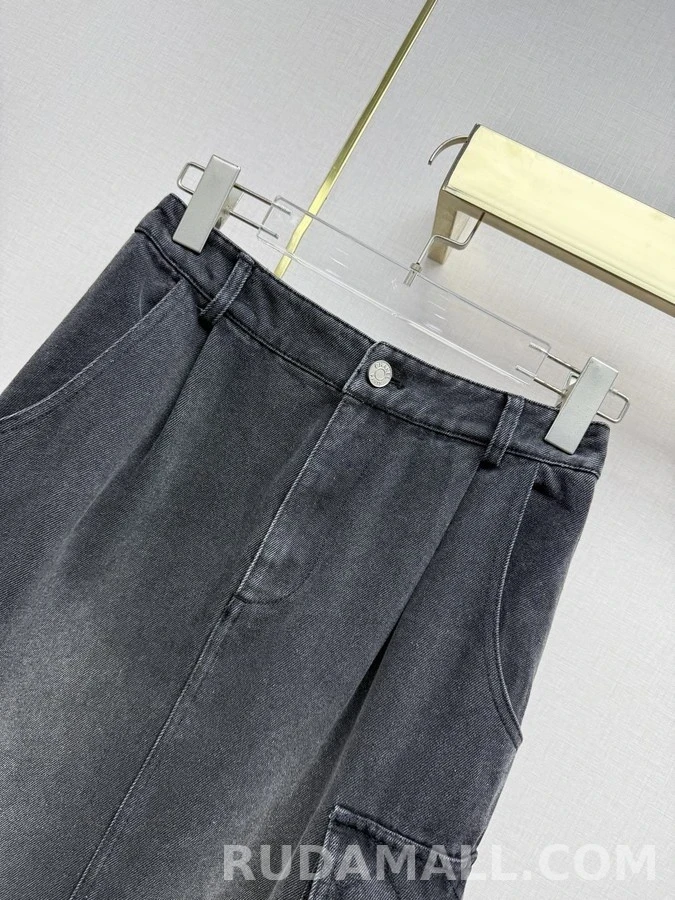 샤넬 샤넬 퀼팅 카고 데님 스커트 상세 이미지
