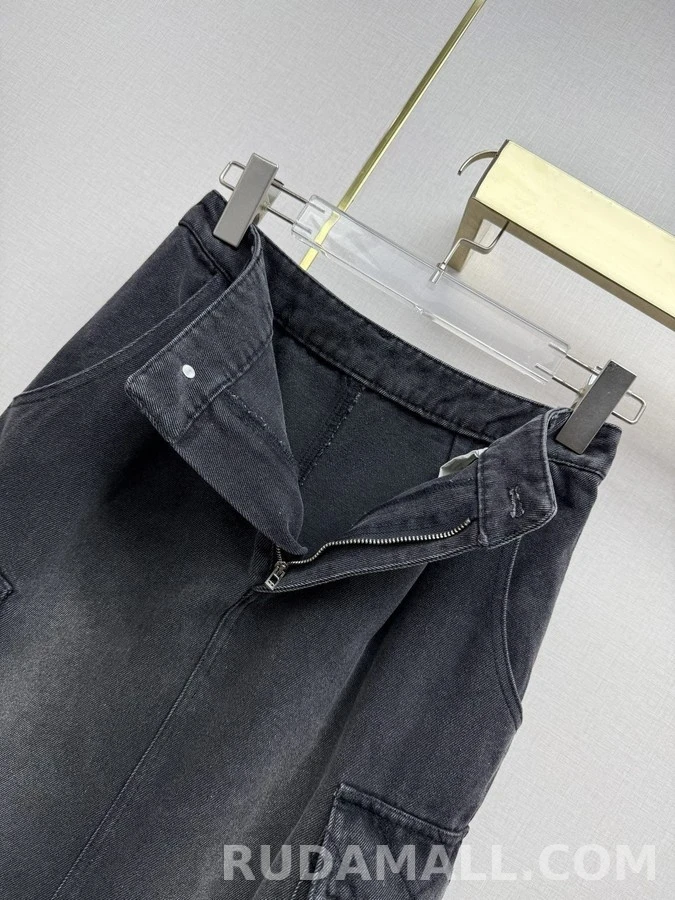 샤넬 샤넬 퀼팅 카고 데님 스커트 상세 이미지