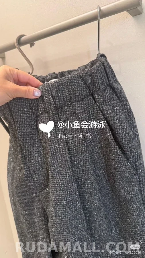 브루넬로 쿠치넬리 브루넬로 쿠치넬리 멜란지 울 플리츠 롤업 팬츠 상세 이미지