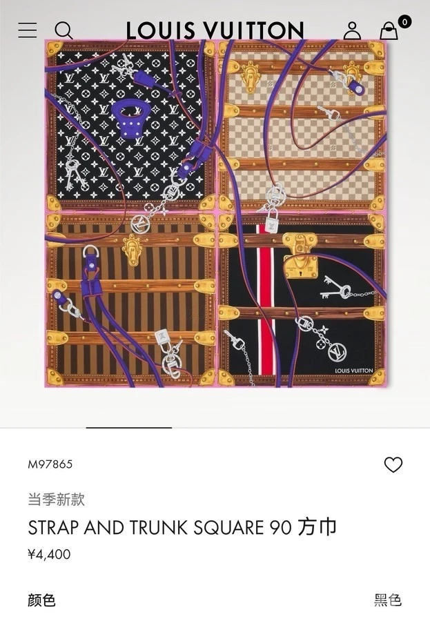 루이비통 루이비통 스트랩 앤 트렁크 스퀘어 스카프 상세 이미지