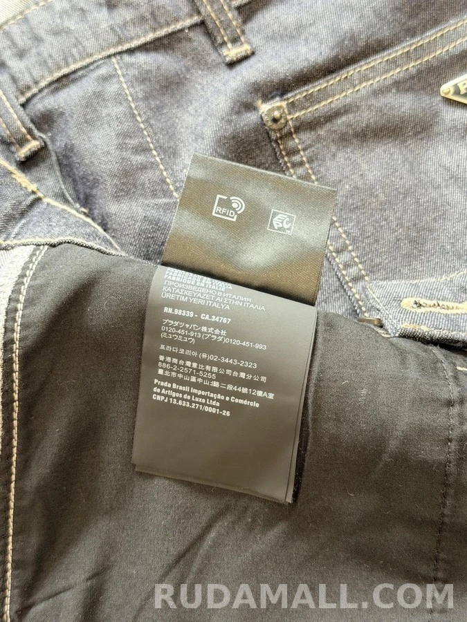프라다 프라다 삼각 로고 데님 팬츠 상세 이미지
