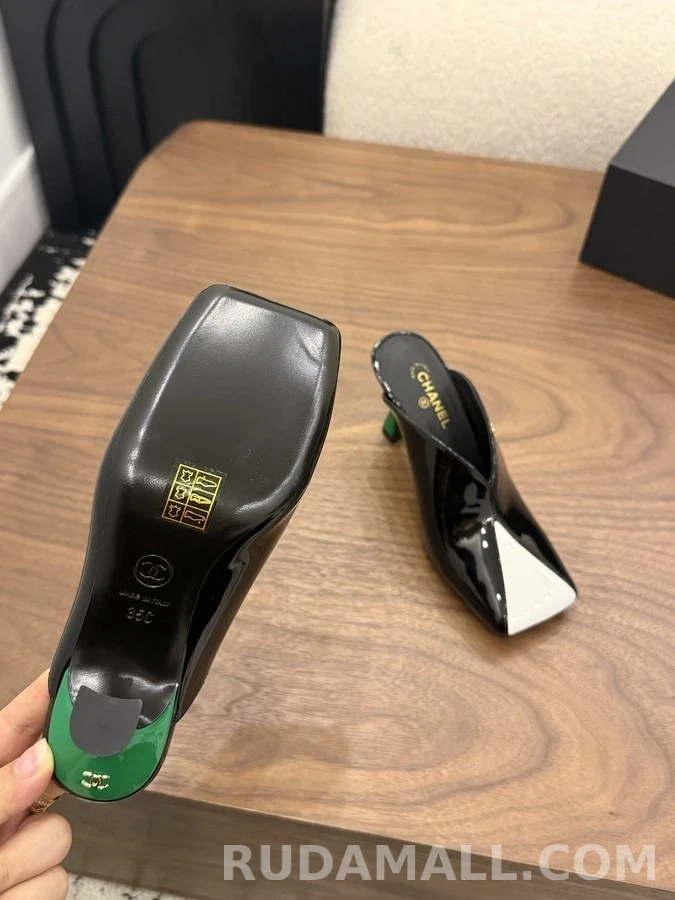 샤넬 샤넬 컬러 블록 스퀘어 토 힐 뮬 상세 이미지