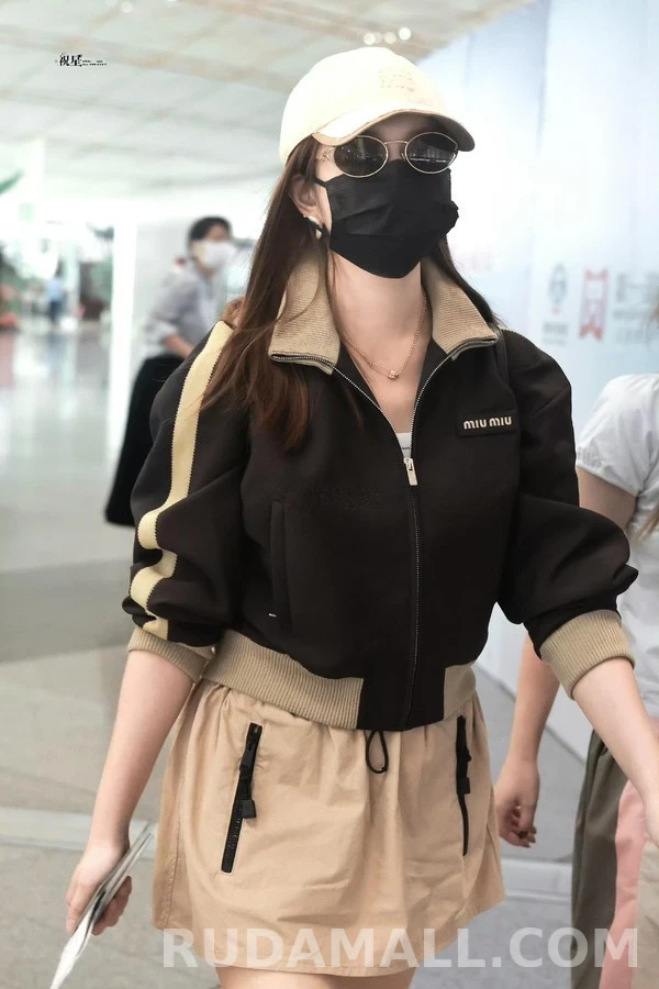 미우미우 미우미우 로고 드로스트링 스커트 상세 이미지