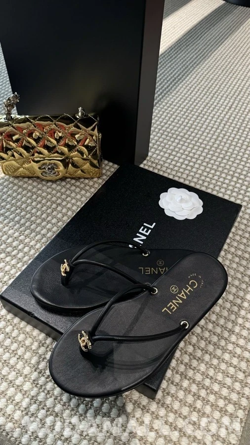 샤넬 샤넬 로고 플랫 플립플랍 상세 이미지