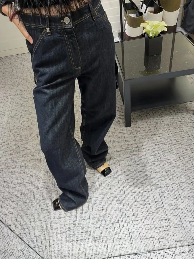 샤넬 샤넬 더블 C 로고 카펜터 데님 팬츠 상세 이미지