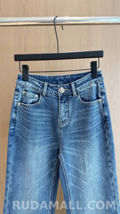 샤넬 샤넬 자수 플레어 데님 팬츠 상세 이미지