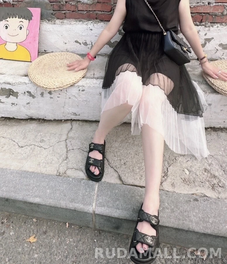 샤넬 샤넬 퀼팅 더블 C 벨크로 샌들 상세 이미지