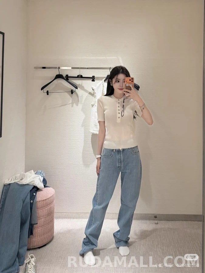 샤넬 샤넬 메탈 로고 스트레이트 데님 상세 이미지