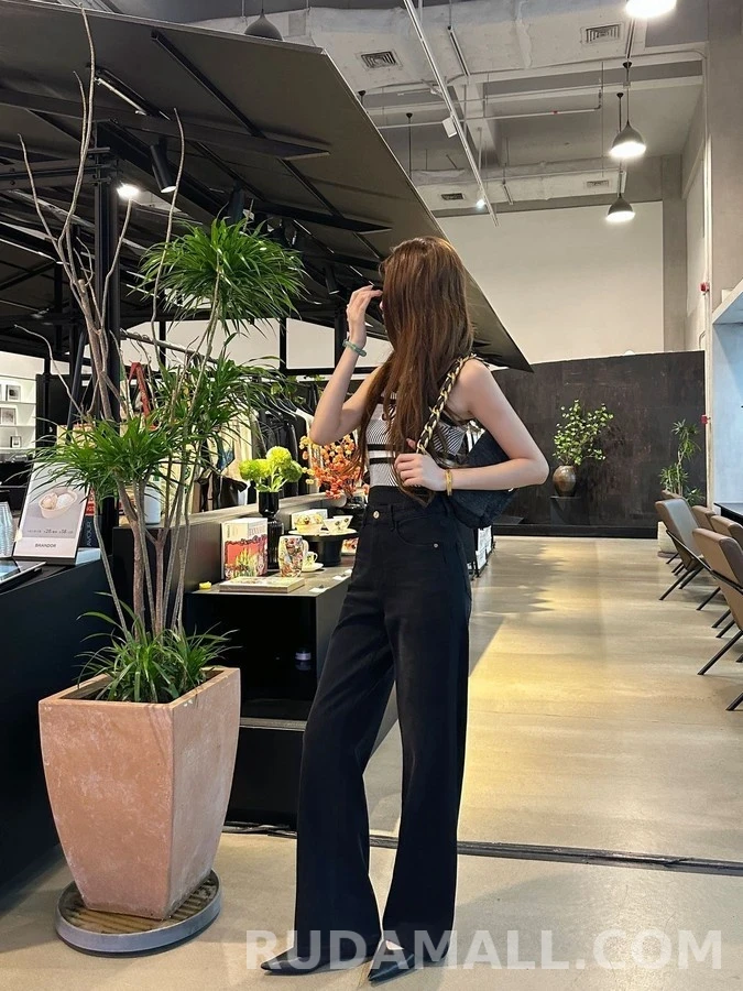 생로랑 세인트로랑 로고 와이드 데님 팬츠 상세 이미지