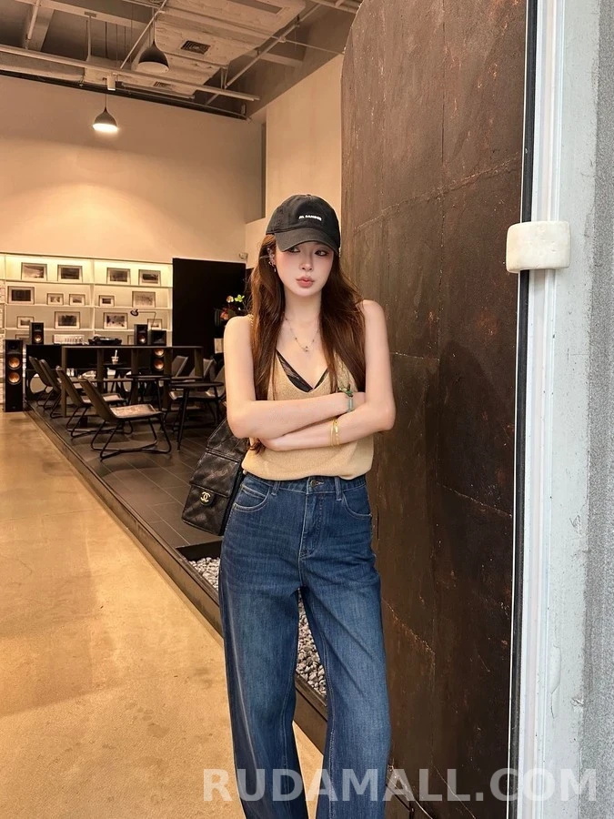 생로랑 세인트로랑 레터링 스트레이트 데님 팬츠 상세 이미지