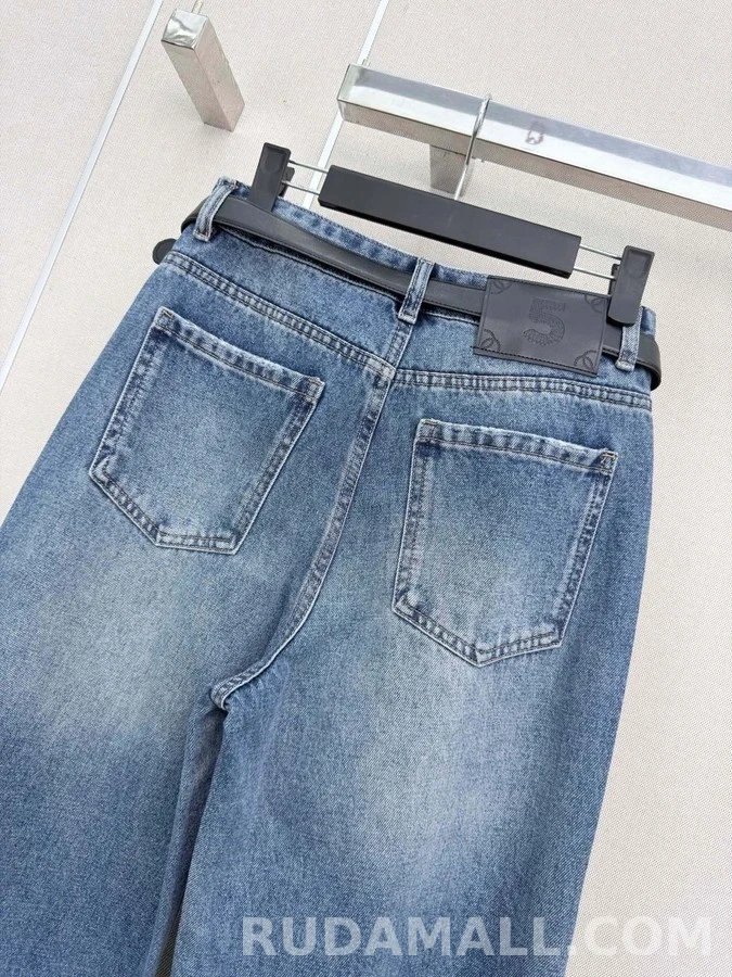 샤넬 샤넬 더블C 로고 포켓 데님 와이드 팬츠 상세 이미지