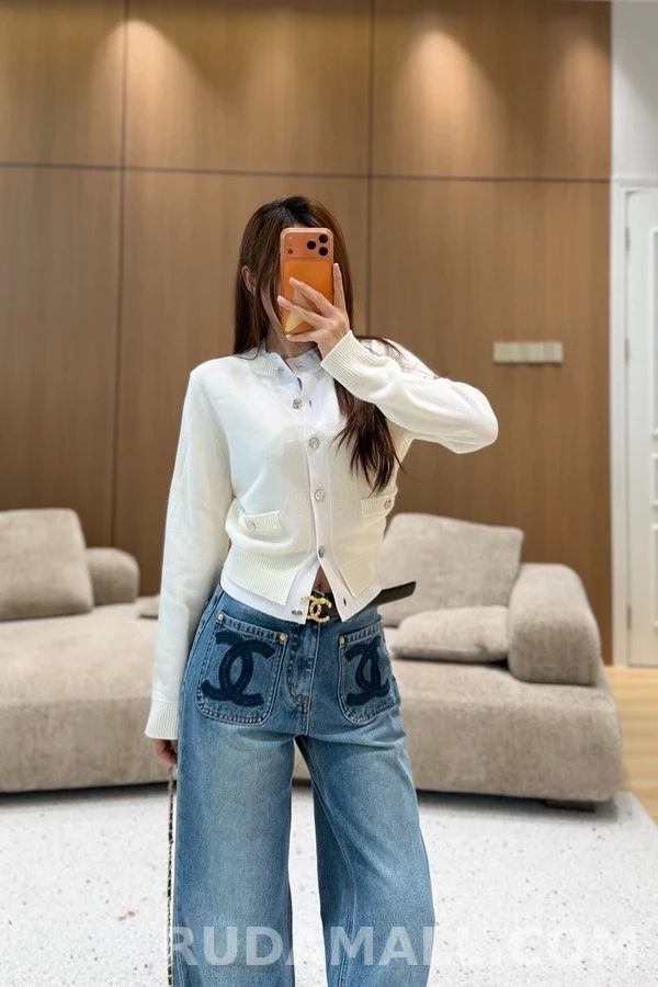 샤넬 샤넬 더블C 로고 포켓 데님 와이드 팬츠 상세 이미지