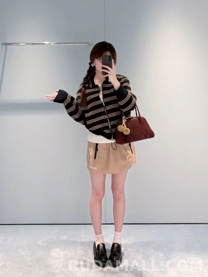 미우미우 미우미우 드로스트링 미니 스커트 상세 이미지