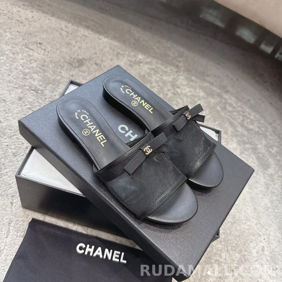 샤넬 샤넬 메쉬 보우 플랫 샌들 상세 이미지