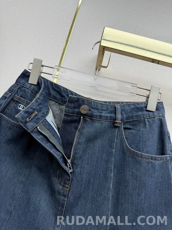 샤넬 샤넬 더블 C 데님 플레어 스커트 상세 이미지