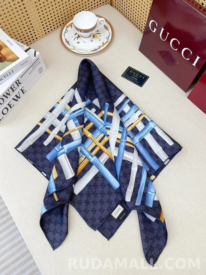 구찌 구찌 뱀부 패턴 실크 스카프 상세 이미지