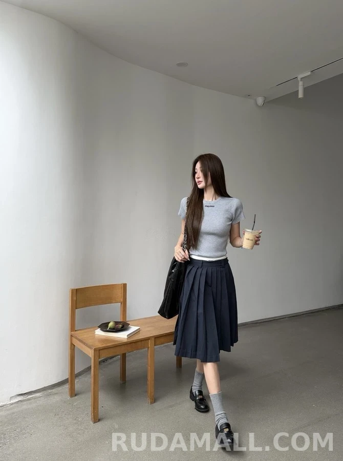미우미우 미우미우 플리츠 스커트 상세 이미지