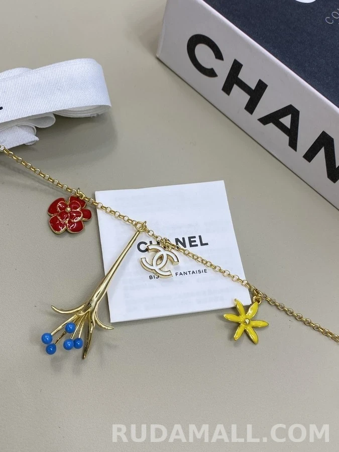 샤넬 샤넬 컬러 플라워 참 목걸이 상세 이미지