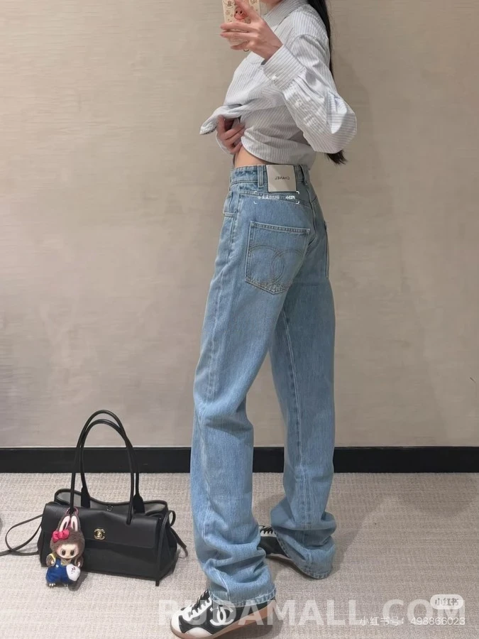 샤넬 샤넬 로고 와이드 데님 팬츠 상세 이미지