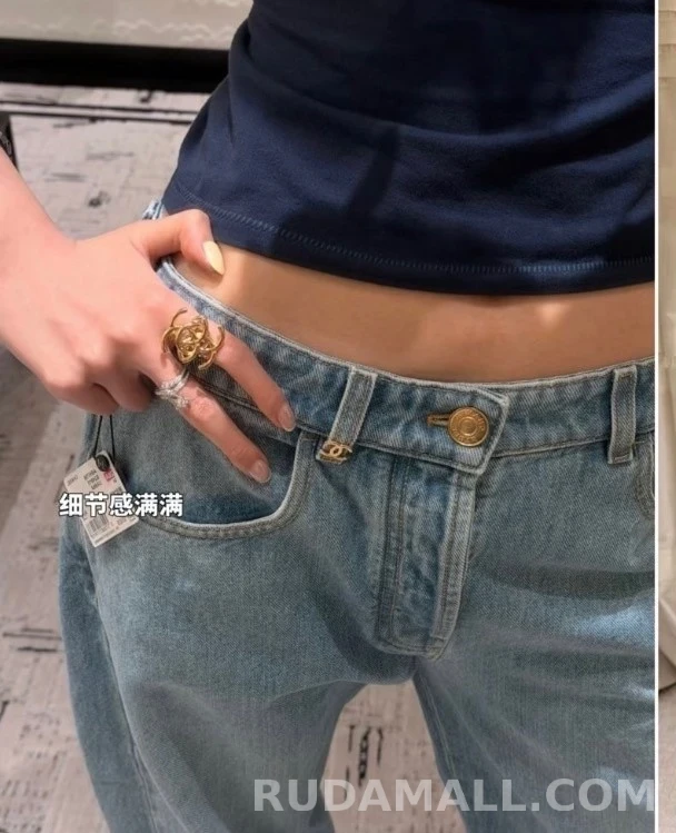 샤넬 샤넬 워싱 와이드 스트레이트 데님 팬츠 상세 이미지