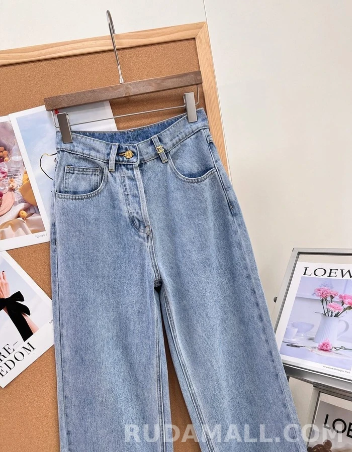 샤넬 샤넬 워싱 와이드 스트레이트 데님 팬츠 상세 이미지