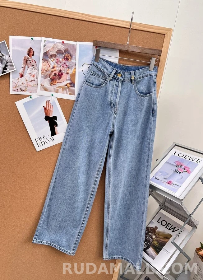 샤넬 샤넬 워싱 와이드 스트레이트 데님 팬츠 상세 이미지