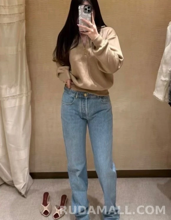 샤넬 샤넬 워싱 와이드 스트레이트 데님 팬츠 상세 이미지