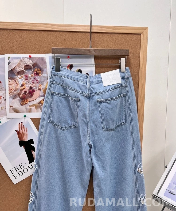 샤넬 샤넬 오픈워크 로고 데님 팬츠 상세 이미지