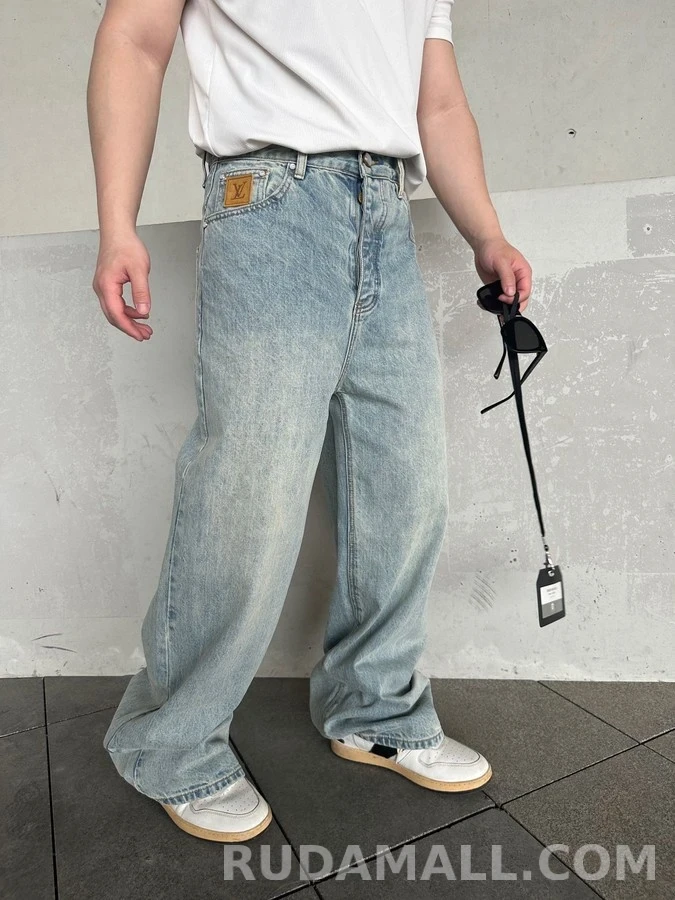루이비통 루이비통 워싱 와이드 데님 팬츠 상세 이미지