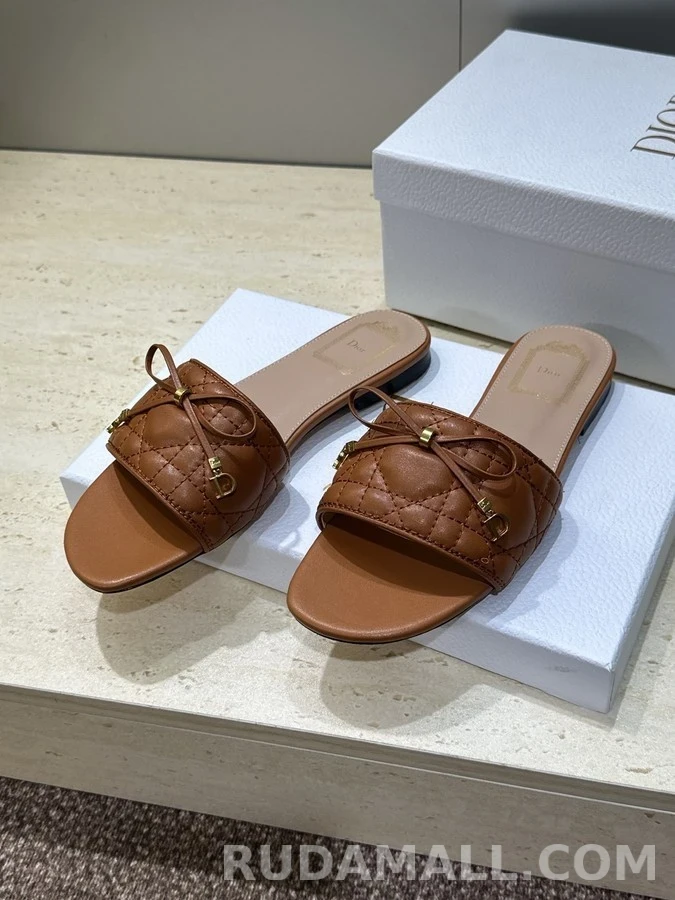 디올 디올 Cannage 퀼팅 보우 슬라이드 상세 이미지
