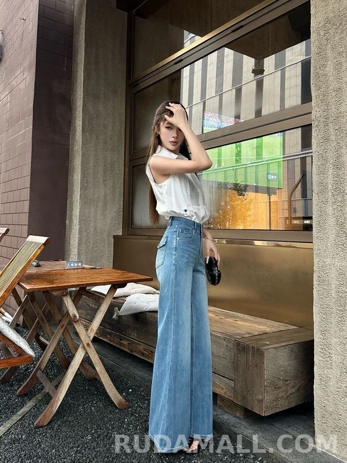 샤넬 샤넬 더블 C 버튼 플레어 데님 팬츠 상세 이미지