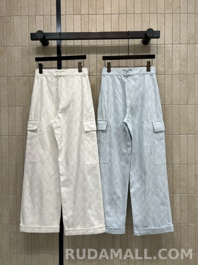 샤넬 샤넬 퀼팅 와이드핏 카고 팬츠 상세 이미지