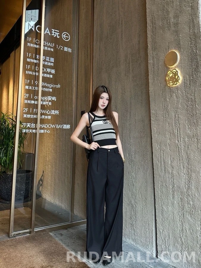 프라다 프라다 플리츠 와이드 팬츠 상세 이미지