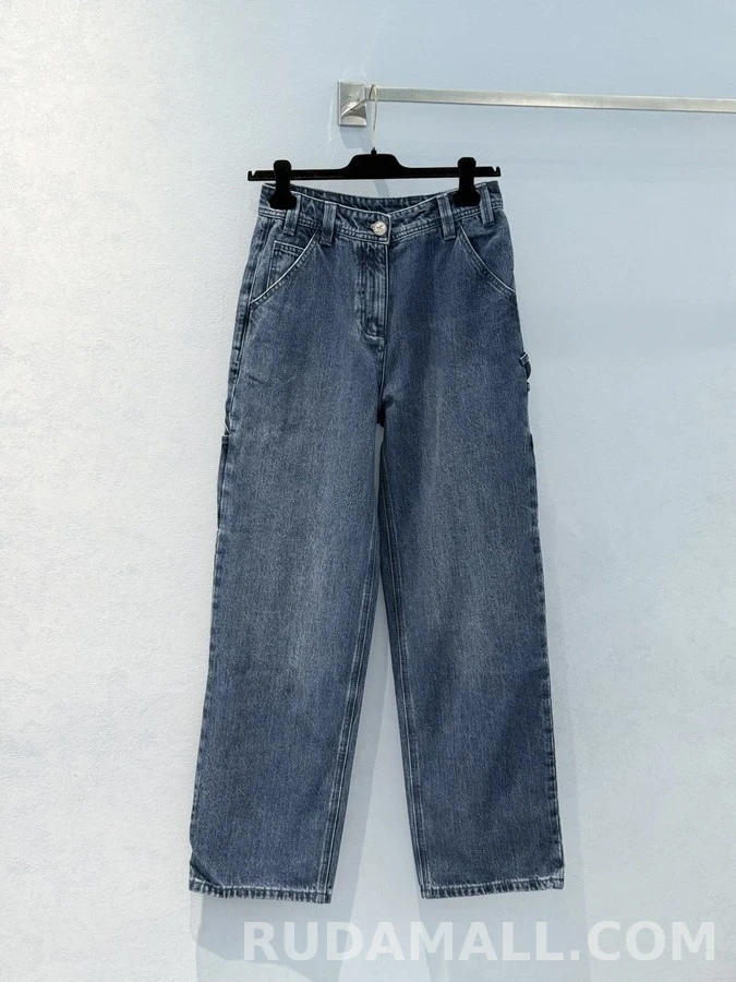 샤넬 샤넬 더블 C 로고 와이드 데님 팬츠 상세 이미지