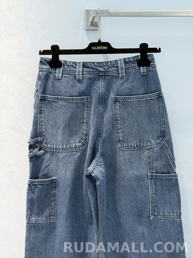 샤넬 샤넬 더블 C 로고 와이드 데님 팬츠 상세 이미지