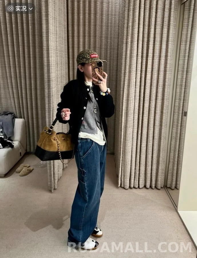 샤넬 샤넬 더블 C 로고 와이드 데님 팬츠 상세 이미지