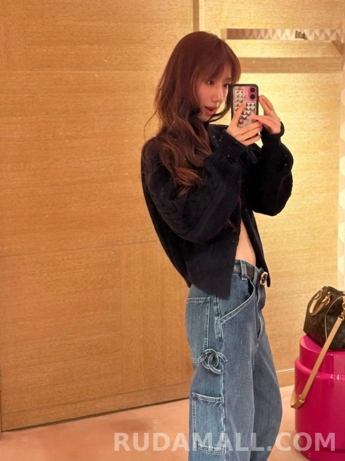 샤넬 샤넬 더블 C 로고 와이드 데님 팬츠 상세 이미지